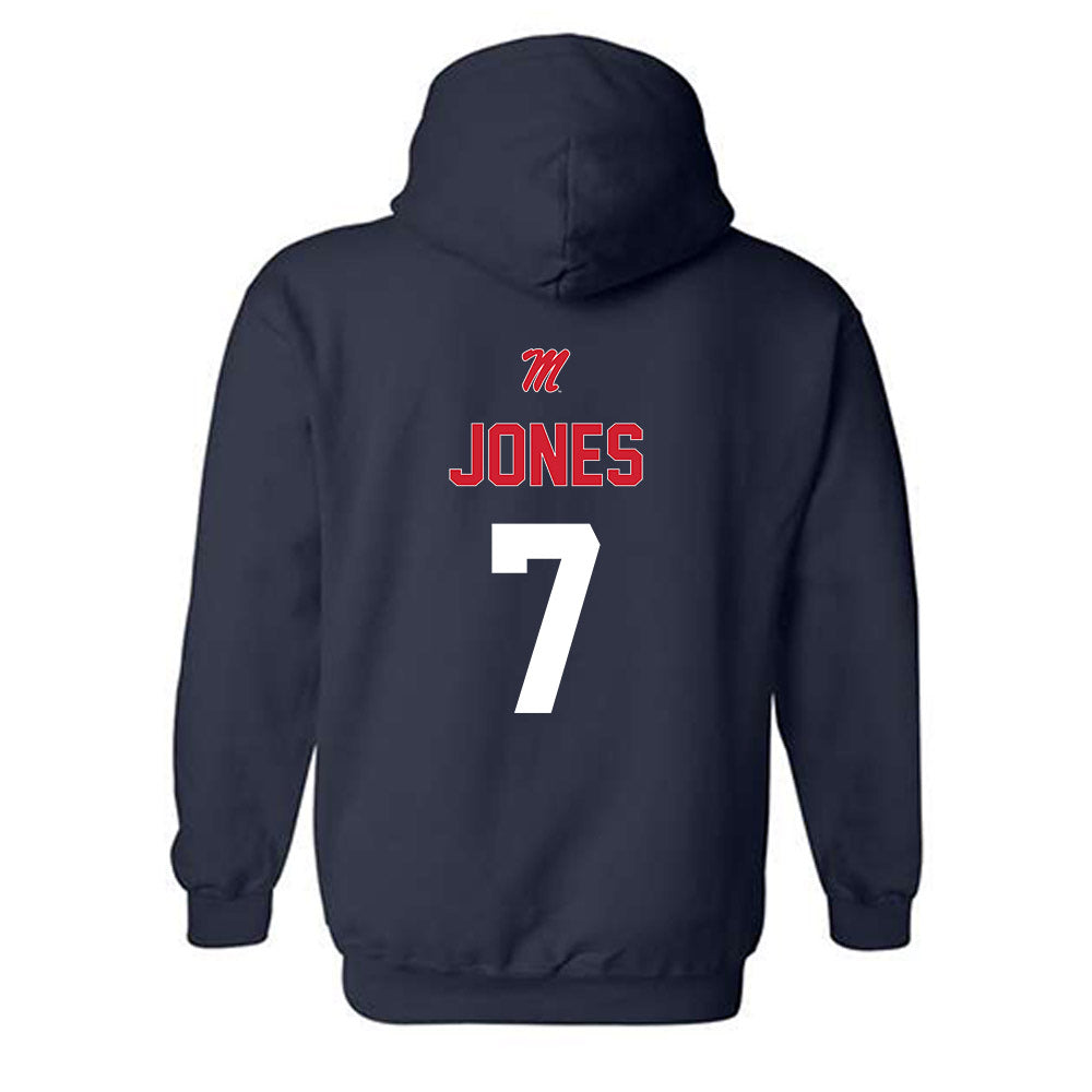 Ole Miss - NCAA Baseball : Topher Jones - Sports Shersey Hooded Sweatshirt-1