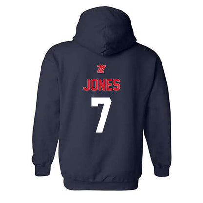 Ole Miss - NCAA Baseball : Topher Jones - Sports Shersey Hooded Sweatshirt-1