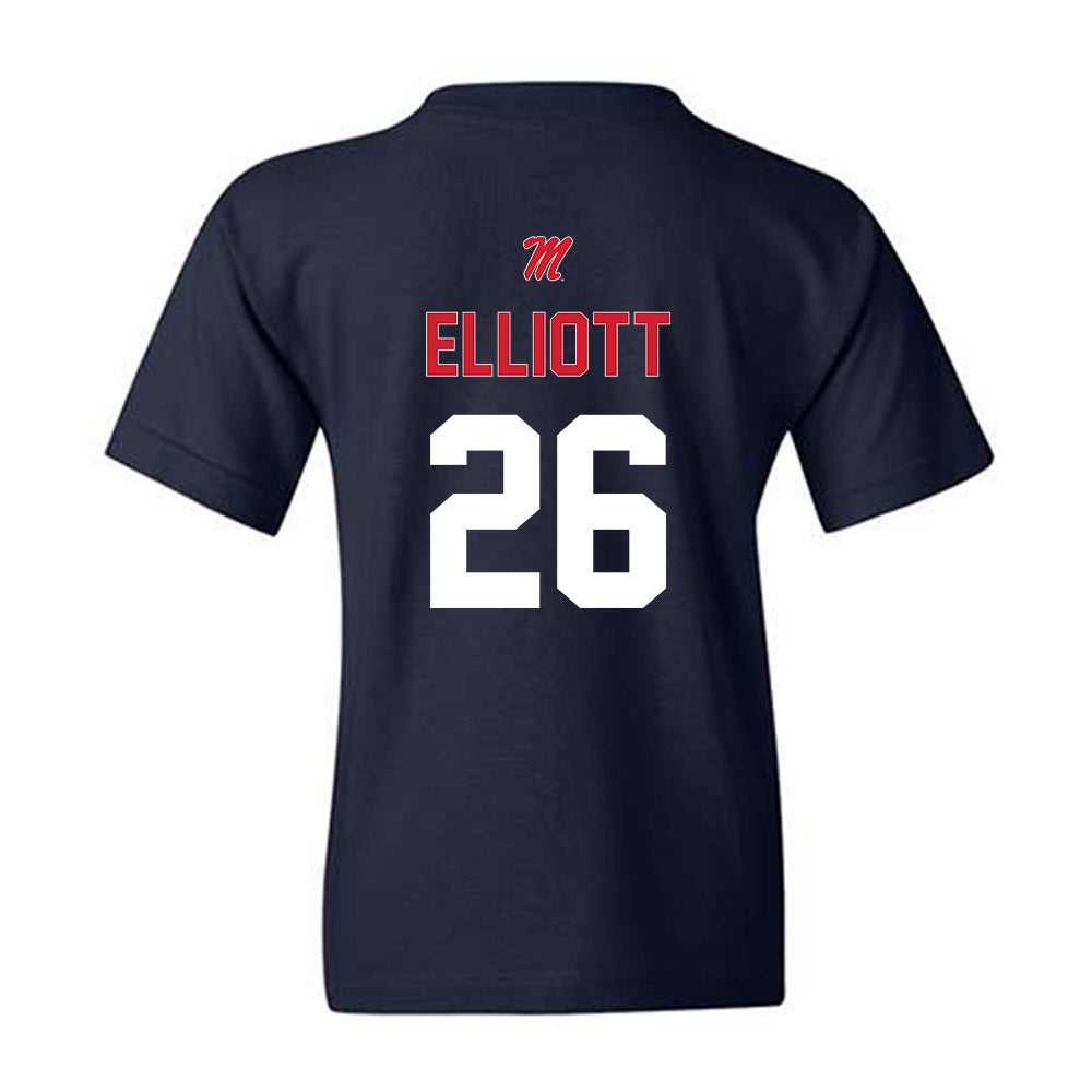 Ole Miss - NCAA Baseball : Hunter Elliott - Sports Shersey Youth T-Shirt-1