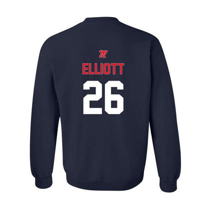 Ole Miss - NCAA Baseball : Hunter Elliott - Sports Shersey Crewneck Sweatshirt-1