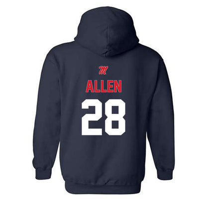 Ole Miss - NCAA Baseball : Noah Allen - Sports Shersey Hooded Sweatshirt-1