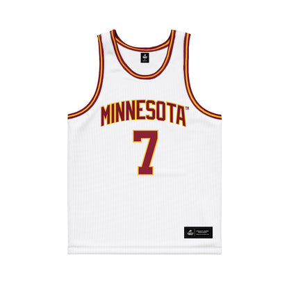Minnesota - NCAA Men's Basketball : Malachi Palmer - White Basketball Jersey-0