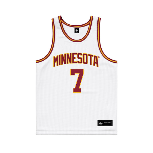 Minnesota - NCAA Men's Basketball : Malachi Palmer - White Basketball Jersey-0