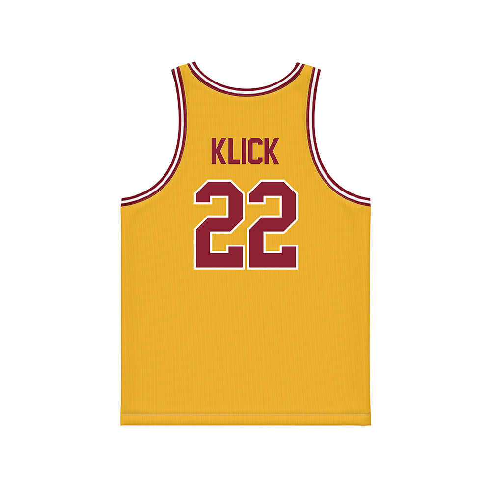 Minnesota - NCAA Women's Basketball : Kennedy Klick - Gold Basketball Jersey-1
