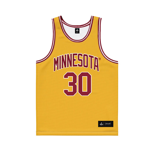 Minnesota - NCAA Women's Basketball : Zoey Bershers - Gold Basketball Jersey-0