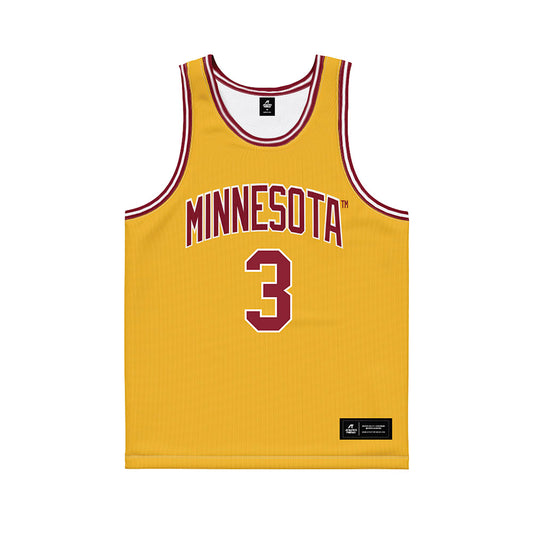 Minnesota - NCAA Women's Basketball : Amaya Battle - Gold Basketball Jersey-0