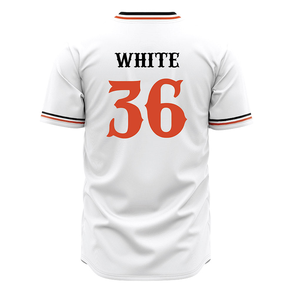 Campbell - NCAA Baseball : Caleb White - White Jersey-1