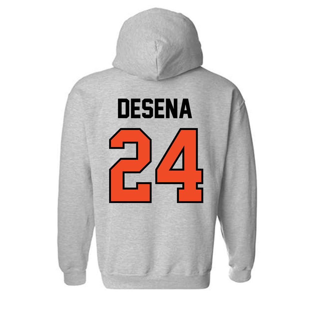 Campbell - NCAA Softball : Amber Desena - Fashion Shersey Hooded Sweatshirt-1