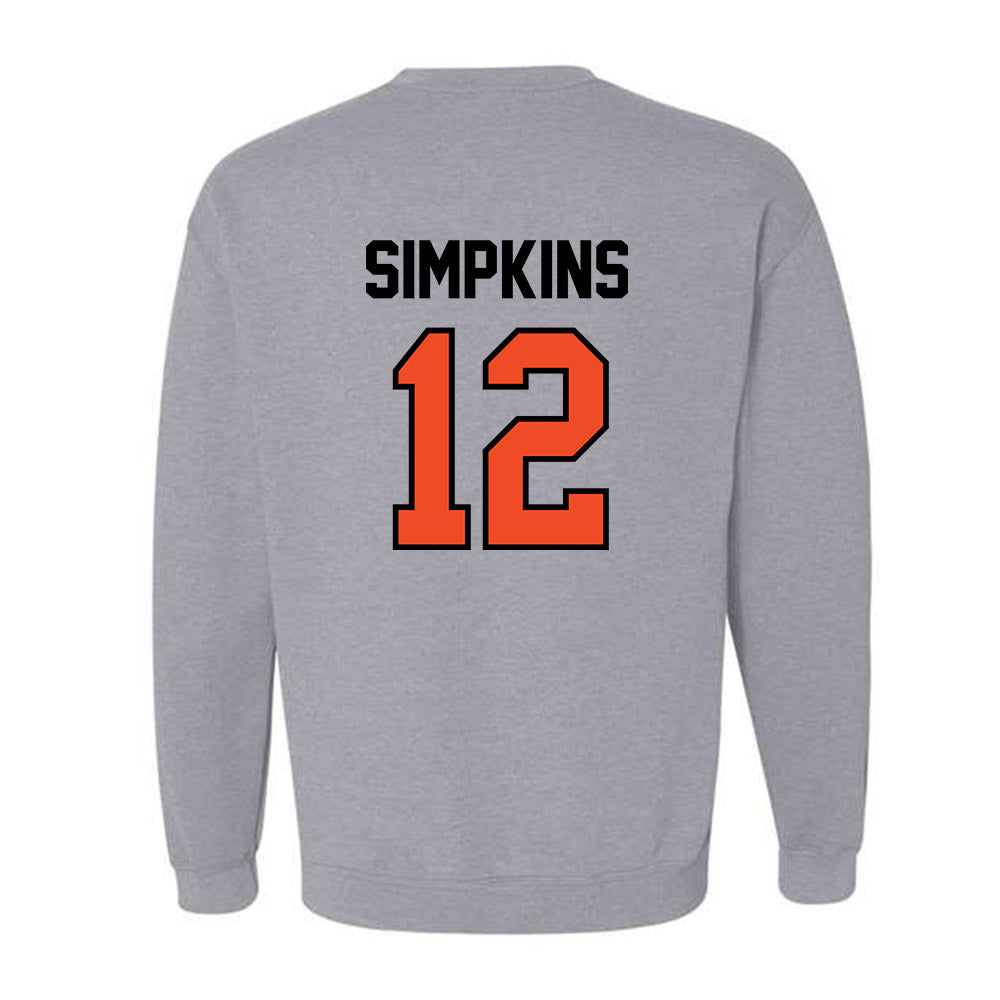 Campbell - NCAA Football : Kaleb Simpkins - Fashion Shersey Crewneck Sweatshirt-1