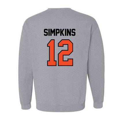 Campbell - NCAA Football : Kaleb Simpkins - Fashion Shersey Crewneck Sweatshirt-1