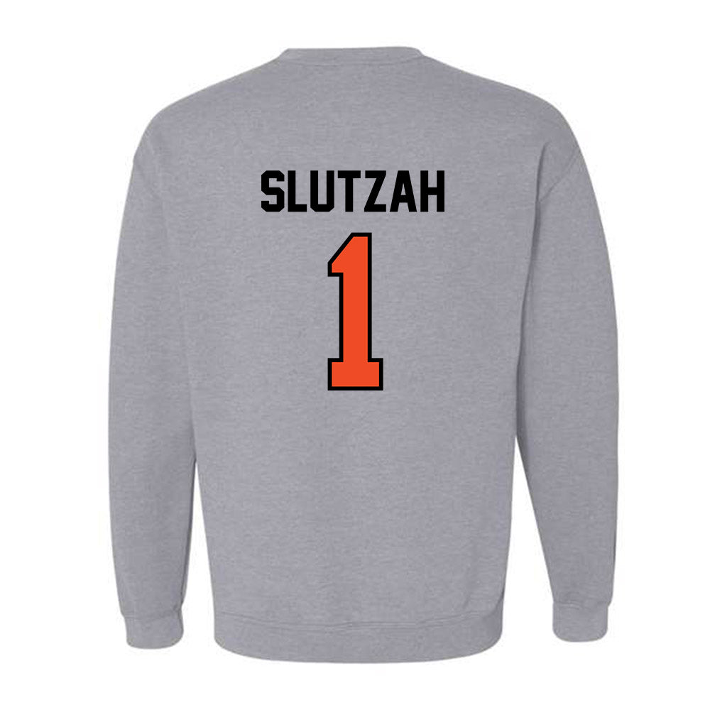 Campbell - NCAA Softball : Emma Slutzah - Fashion Shersey Crewneck Sweatshirt-1