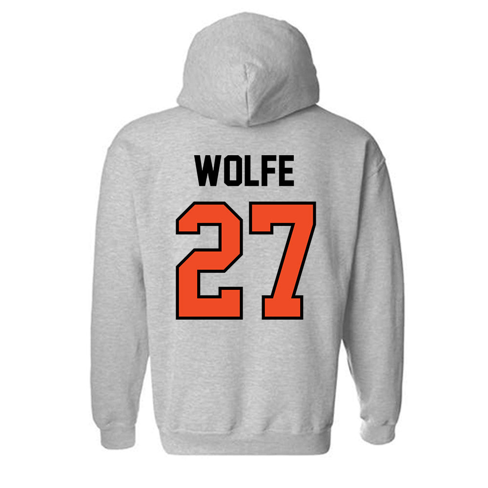 Campbell - NCAA Softball : Kasey Wolfe - Fashion Shersey Hooded Sweatshirt-1