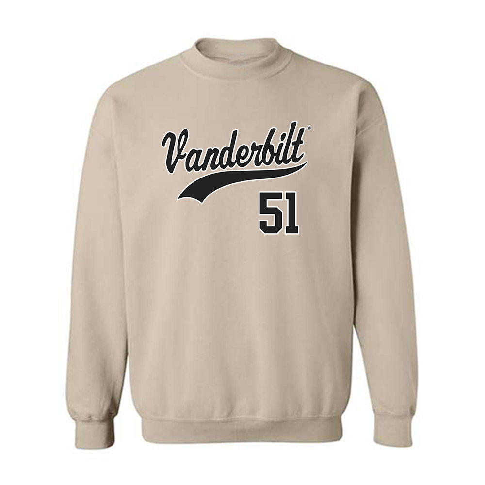 Vanderbilt - NCAA Baseball : Ryker Waite - Replica Shersey Crewneck Sweatshirt-0