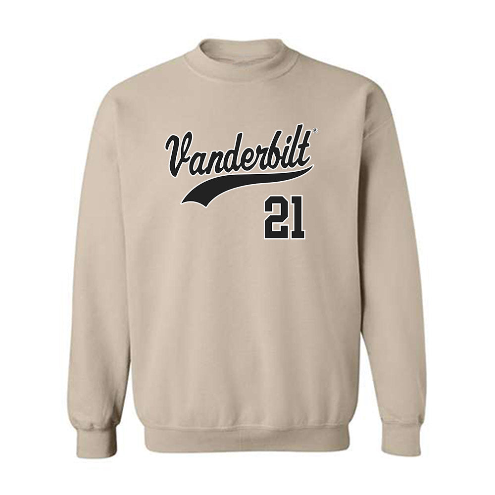 Vanderbilt - NCAA Baseball : Hudson Barton - Replica Shersey Crewneck Sweatshirt-0