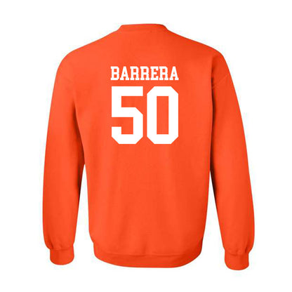 UTRGV - NCAA Baseball : Daren Barrera - Orange Crewneck Sweatshirt-1