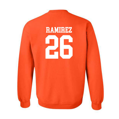 UTRGV - NCAA Baseball : Julius Ramirez - Orange Crewneck Sweatshirt-1