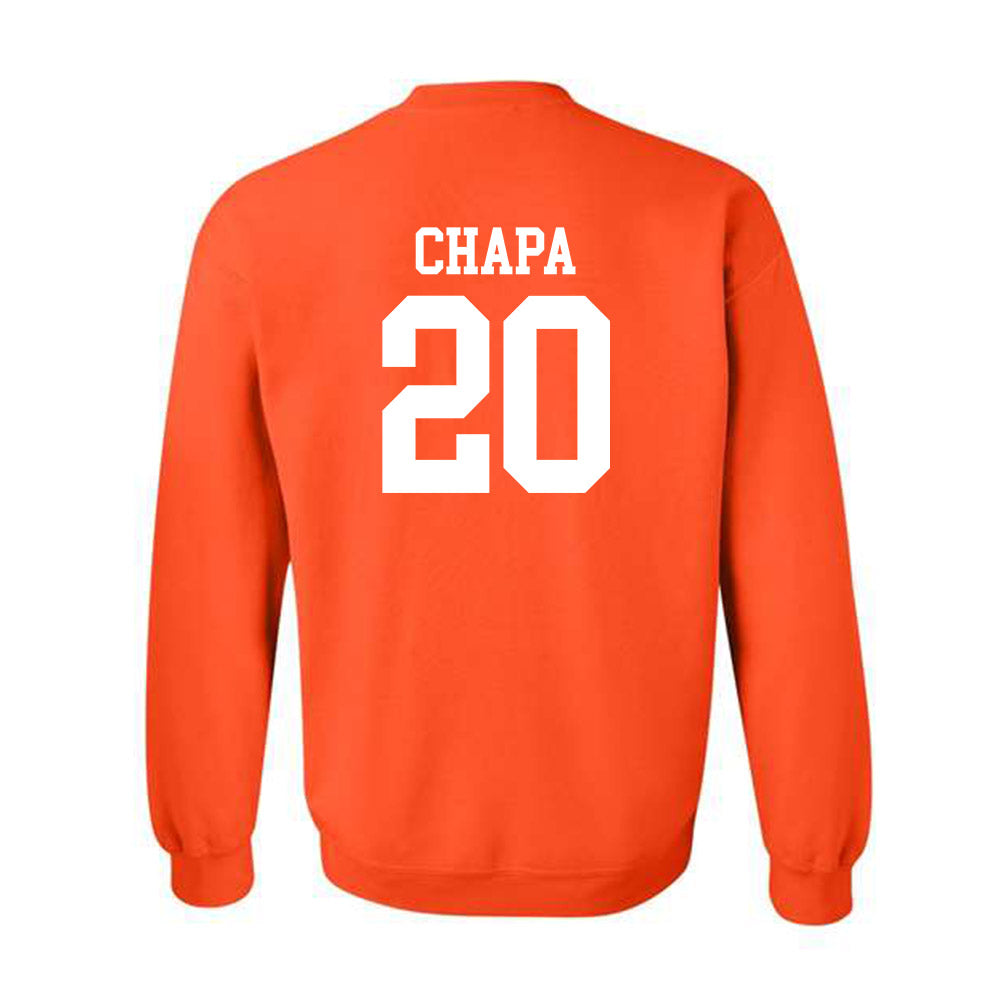 UTRGV - NCAA Baseball : Andy Chapa - Orange Crewneck Sweatshirt-1