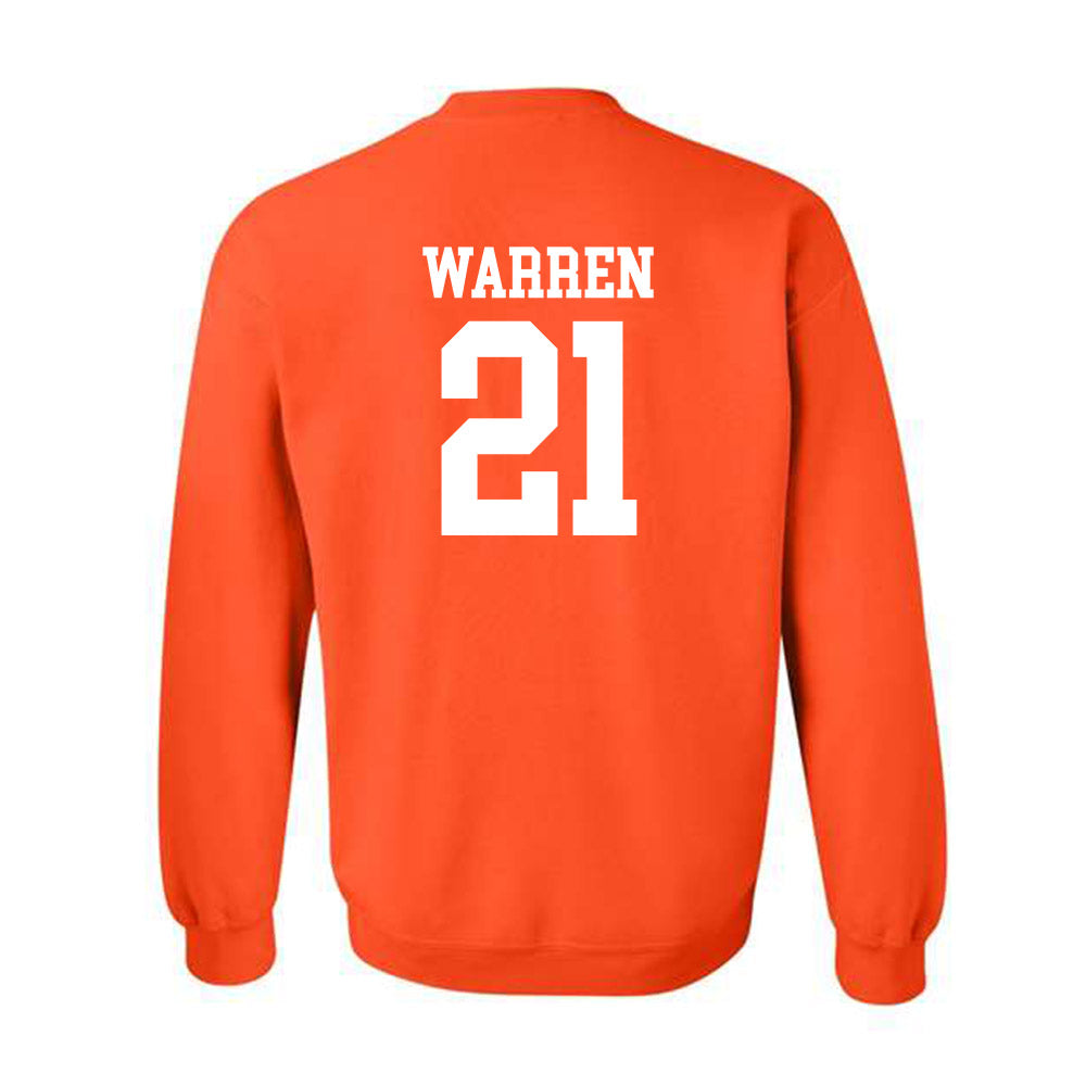 UTRGV - NCAA Baseball : Hank Warren - Orange Crewneck Sweatshirt-1