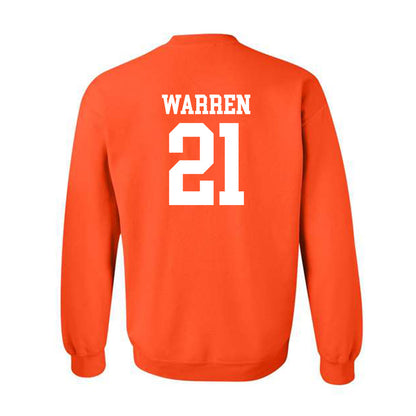 UTRGV - NCAA Baseball : Hank Warren - Orange Crewneck Sweatshirt-1