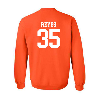 UTRGV - NCAA Baseball : David Reyes - Orange Crewneck Sweatshirt-1