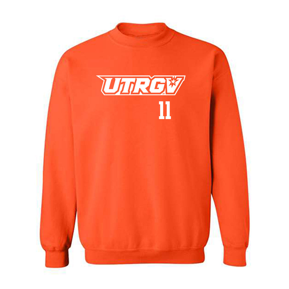 UTRGV - NCAA Baseball : Armani Raygoza - Orange Crewneck Sweatshirt-0