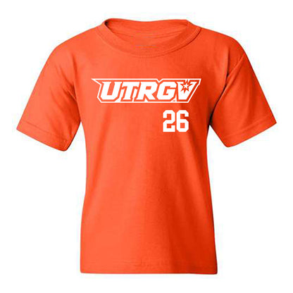 UTRGV - NCAA Baseball : Julius Ramirez - Orange Youth T-Shirt-0