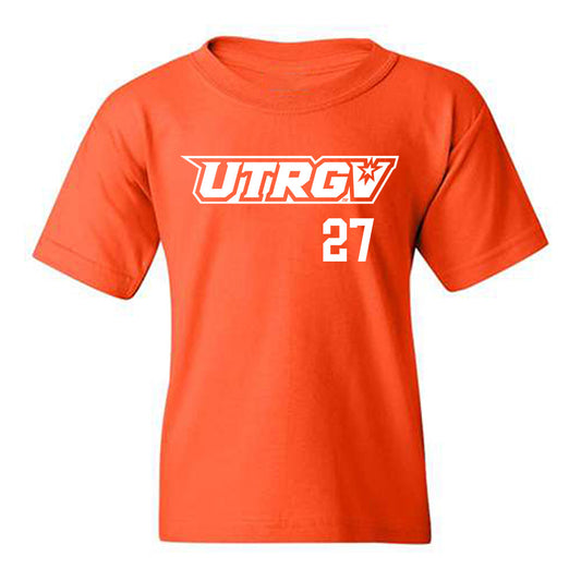 UTRGV - NCAA Baseball : Anthony Garcia - Orange Youth T-Shirt-0