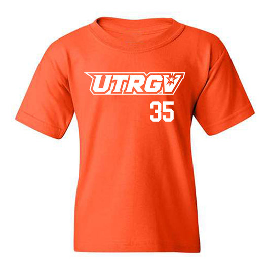 UTRGV - NCAA Baseball : David Reyes - Orange Youth T-Shirt-0