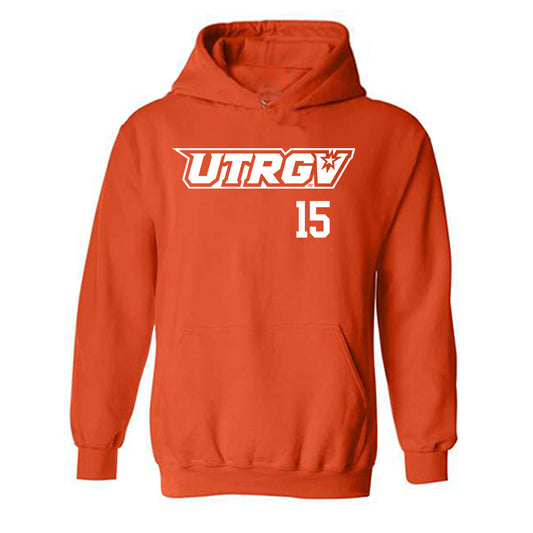 UTRGV - NCAA Baseball : Kike Cienfuegos - Orange Hooded Sweatshirt-0