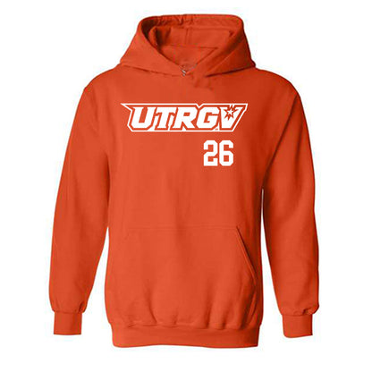 UTRGV - NCAA Baseball : Julius Ramirez - Orange Hooded Sweatshirt-0