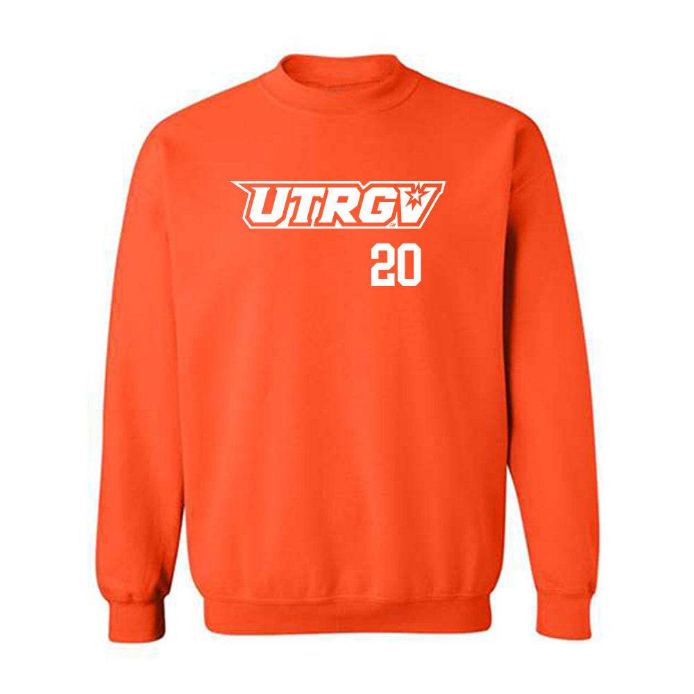 UTRGV - NCAA Baseball : Andy Chapa - Orange Crewneck Sweatshirt-0