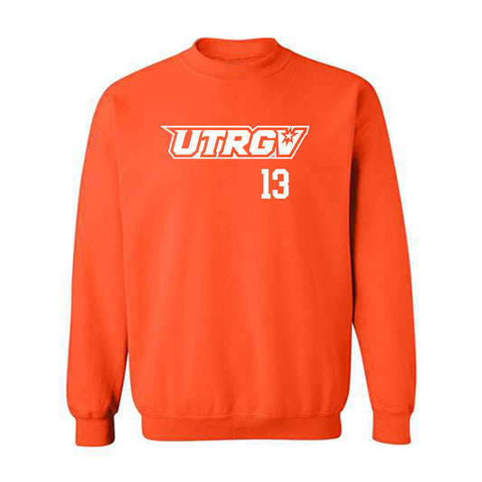 UTRGV - NCAA Baseball : Nick Nolan - Orange Crewneck Sweatshirt-0