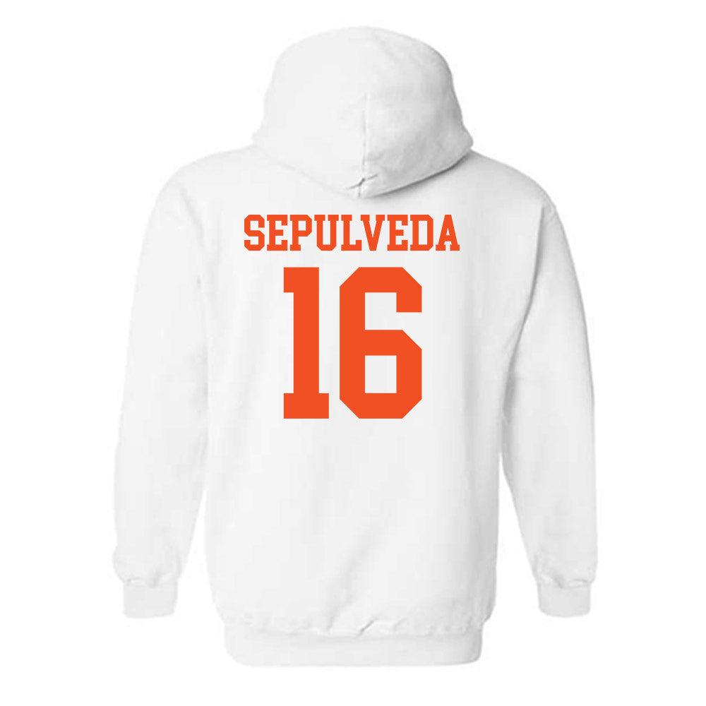 UTRGV - NCAA Baseball : Stephen Sepulveda - White Hooded Sweatshirt-1