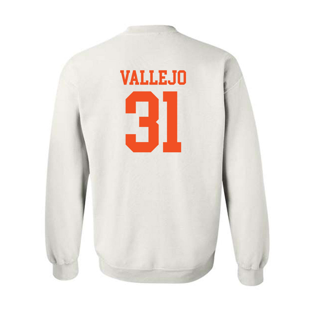 UTRGV - NCAA Baseball : Carlos Vallejo - White Crewneck Sweatshirt-1