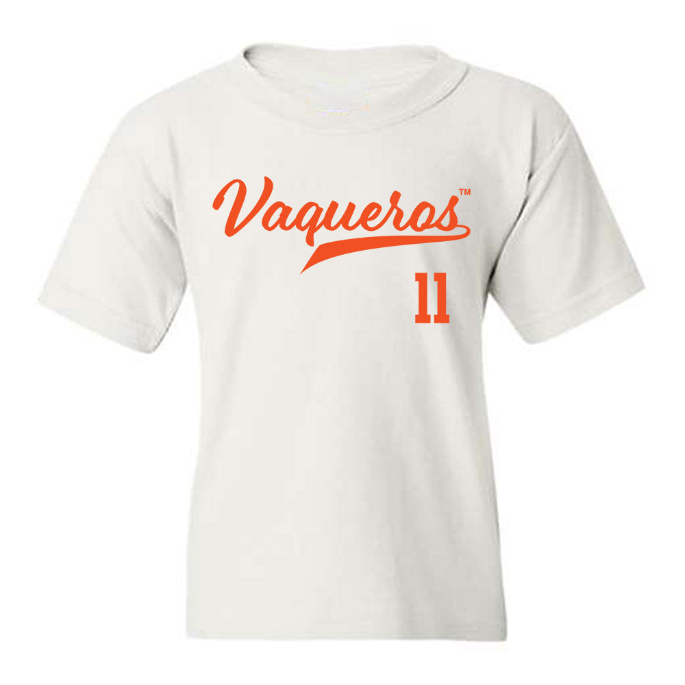 UTRGV - NCAA Baseball : Armani Raygoza - White Youth T-Shirt-0