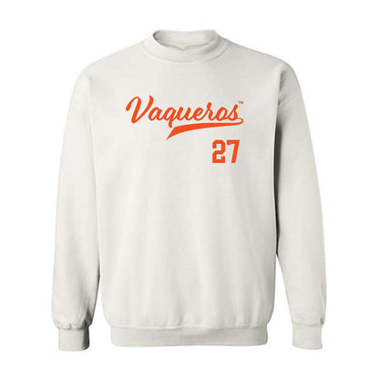 UTRGV - NCAA Baseball : Anthony Garcia - White Crewneck Sweatshirt-0