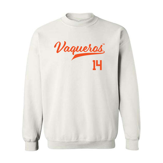 UTRGV - NCAA Baseball : Harrison Thayer - White Crewneck Sweatshirt-0