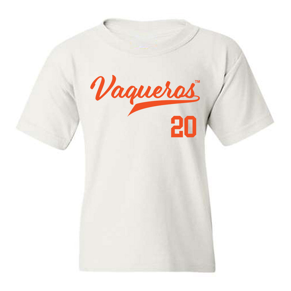 UTRGV - NCAA Baseball : Andy Chapa - White Youth T-Shirt-0