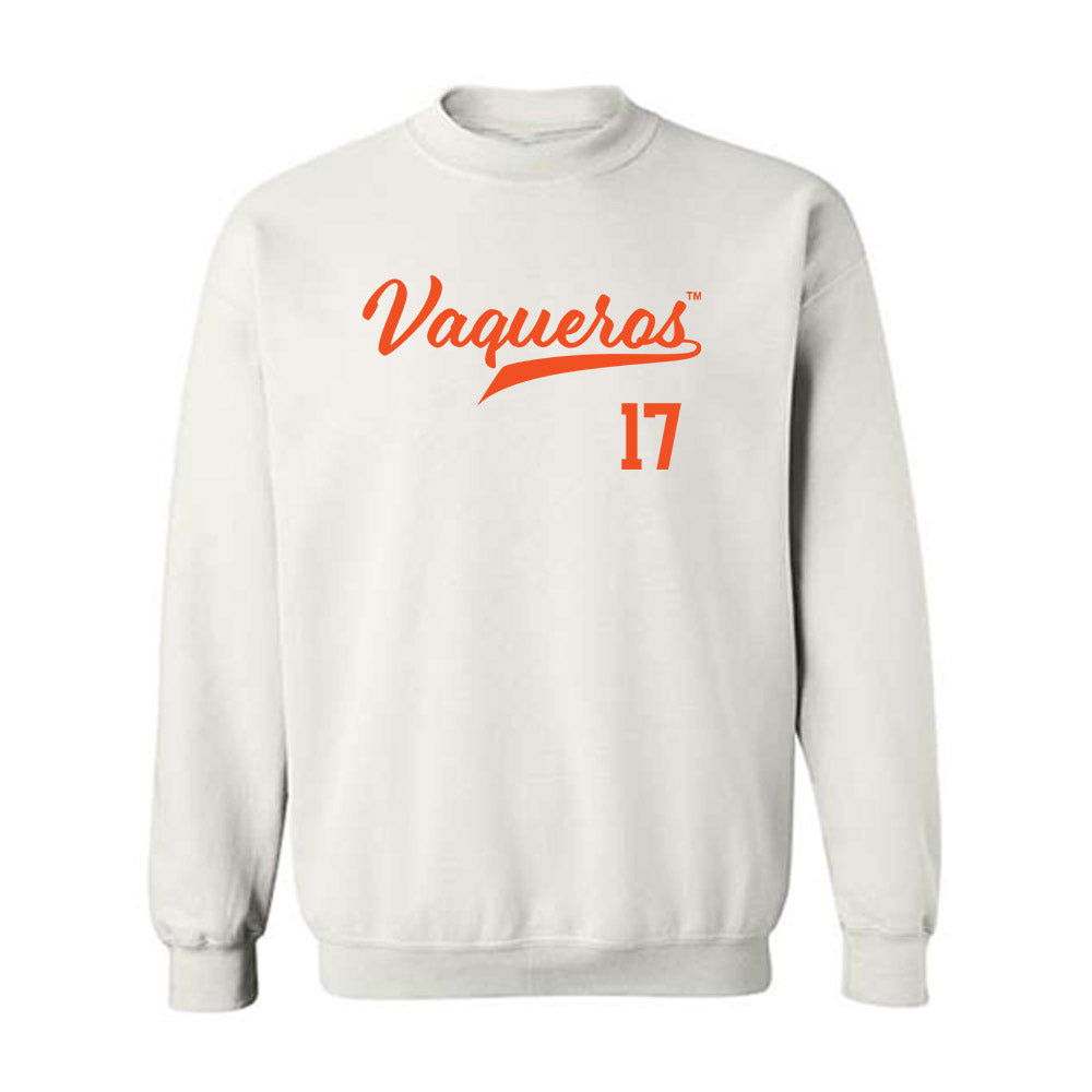 UTRGV - NCAA Baseball : Steven Oliva - White Crewneck Sweatshirt-0