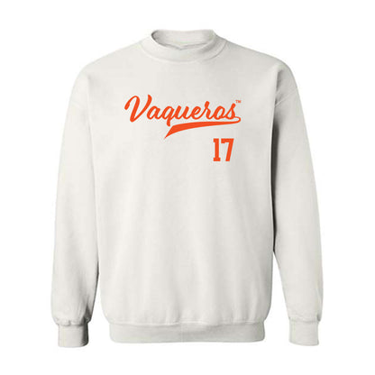 UTRGV - NCAA Baseball : Steven Oliva - White Crewneck Sweatshirt-0