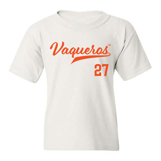 UTRGV - NCAA Baseball : Anthony Garcia - White Youth T-Shirt-0