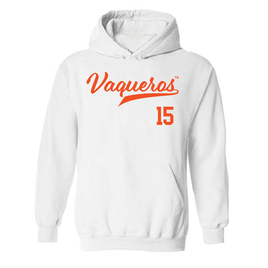 UTRGV - NCAA Baseball : Kike Cienfuegos - White Hooded Sweatshirt-0