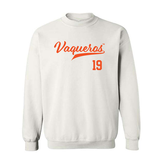 UTRGV - NCAA Baseball : Chayton Fischer - White Crewneck Sweatshirt-0