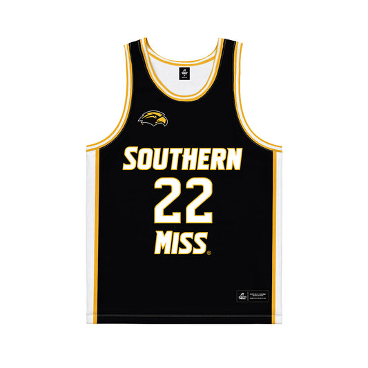 Southern Miss - NCAA Men's Basketball : Tegra Izay - Black Basketball Jersey-0