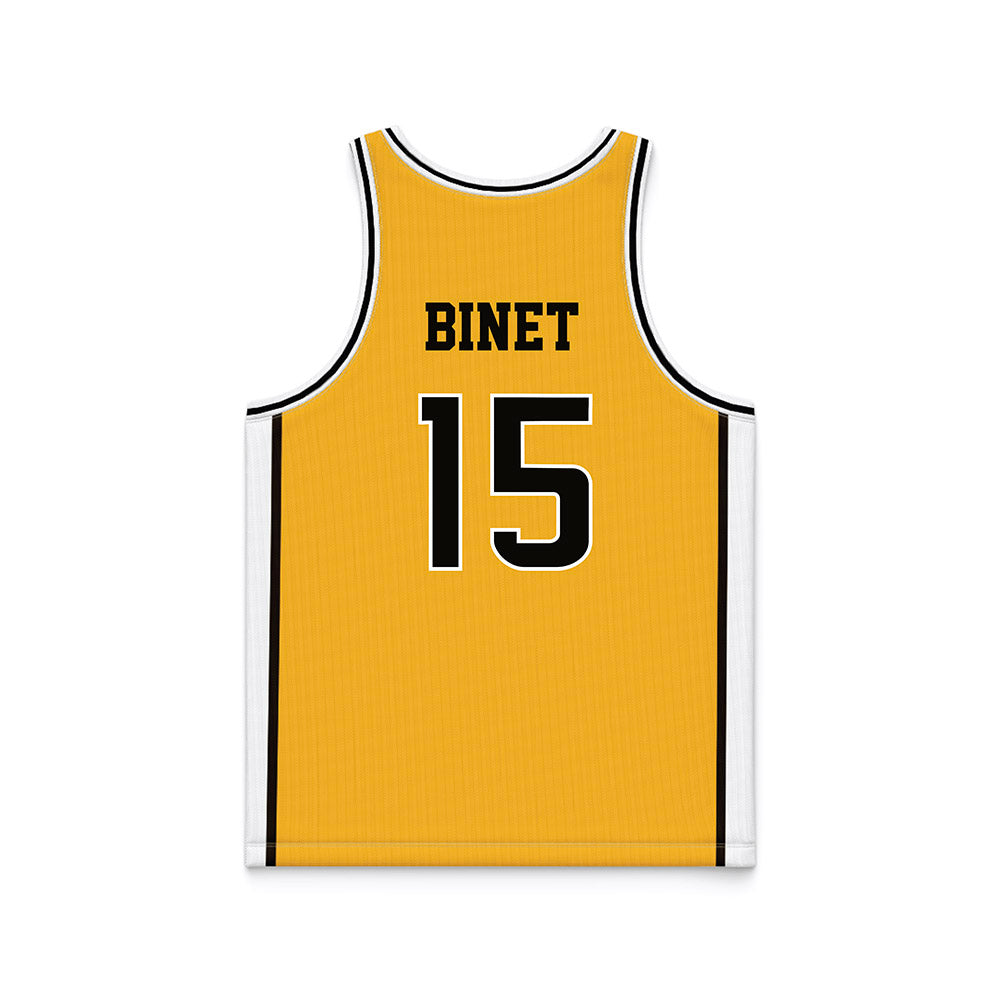 Southern Miss - NCAA Men's Basketball : Djahi Binet - Gold Basketball Jersey-1
