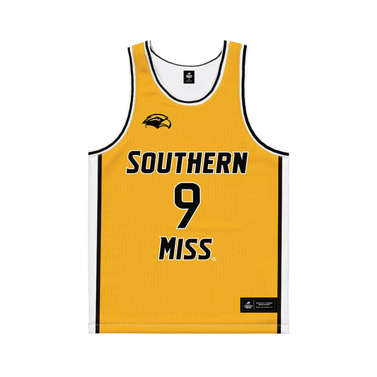 Southern Miss - NCAA Men's Basketball : Dalyn Brandon - Gold Basketball Jersey-0