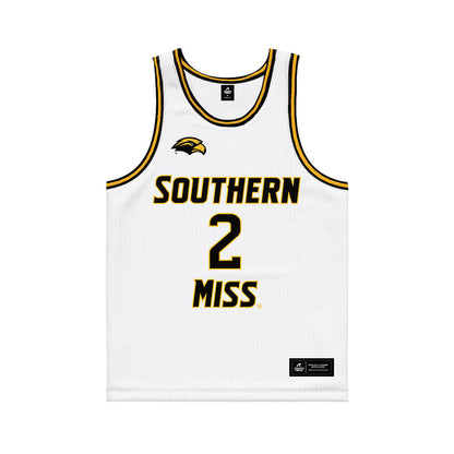 Southern Miss - NCAA Men's Basketball : Brewer Carruth - White Basketball Jersey