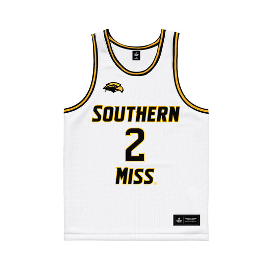 Southern Miss - NCAA Men's Basketball : Brewer Carruth - White Basketball Jersey