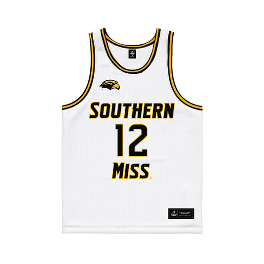 Southern Miss - NCAA Men's Basketball : Felipe Patino - White Basketball Jersey-0