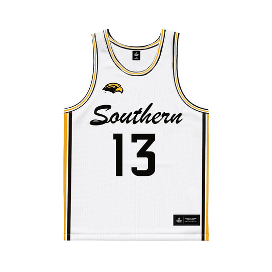 Southern Miss - NCAA Men's Basketball : Dylan Brumfield - White Basketball Jersey-0